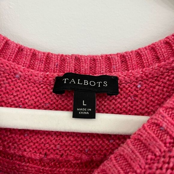 Talbots Tweed Cable Yoke Sweater - Picture 4 of 9